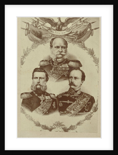 Composition of three portraits of Wilhelm I as king of Prussia, Friedrich III as Crown Prince of Prussia and Wilhelm II as Prince of Prussia by Anonymous
