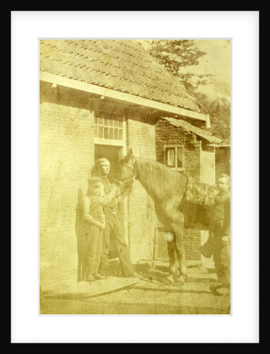 Portrait of a man with a horse and two boys by Eduard Isaac Asser