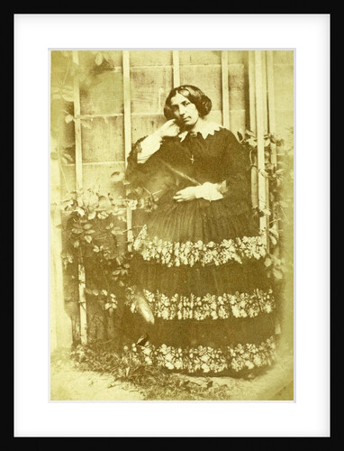 Portrait of a woman in a garden by Eduard Isaac Asser