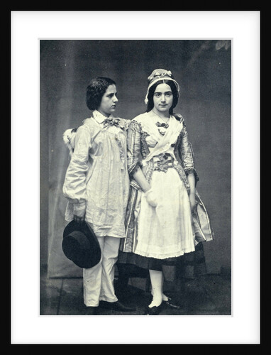 Portrait of Anna Gratia Asser and an unknown girl in stage costume by Eduard Isaac Asser