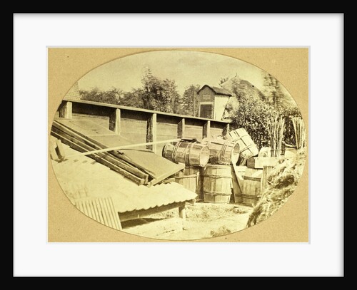 Courtyard with wooden barrels by Eduard Isaac Asser