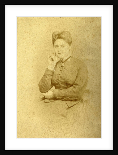 Portrait of a woman in high-necked dress by L Stüs