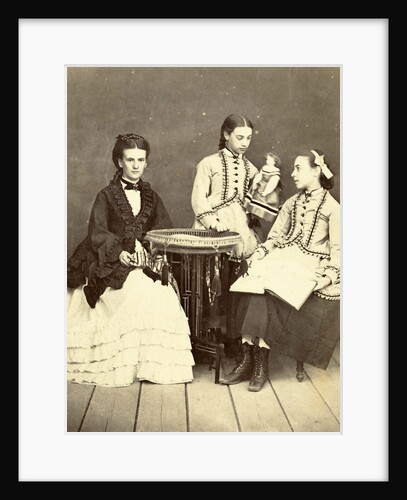 Portrait of a woman and two girls by L. Thoyot