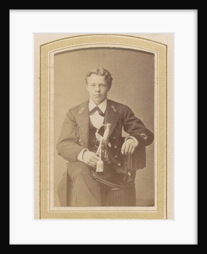 Portrait of a seated young man with a saber by Abraham Koorenhoff