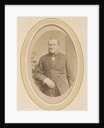 Portrait of a leaning man with a beard and glasses by J. Ephraim