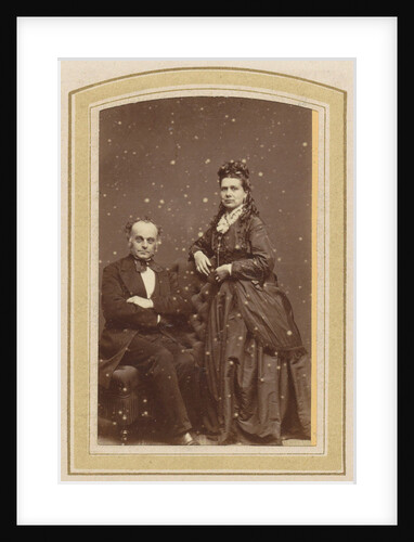 Portrait of a woman in a dress and a seated man by Jacques Chits