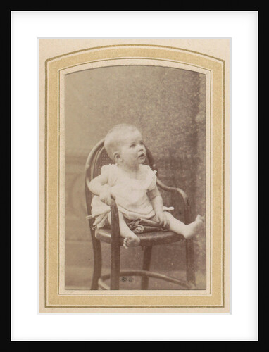 Portrait of a baby on a chair by Johannes L. van der Heijden