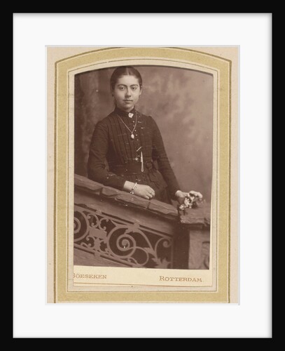 Portrait of a young woman in a dress with a necklace by A. Böeseken