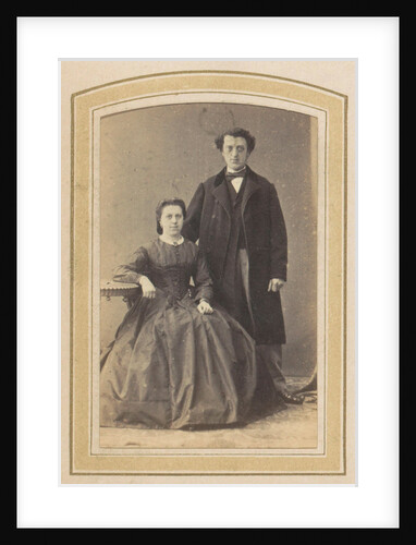 Portrait of a man in a long coat and a woman in a dress by Bernardus Bruining