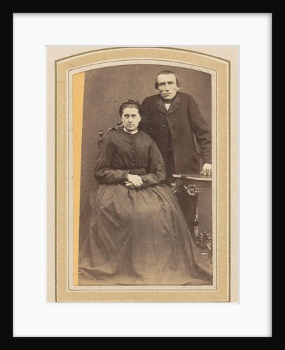 Portrait of a man in a long coat and a woman in a dress by E. Steffen