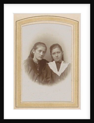 Portrait of two girls with long hair, one with a lace cravat by Gerhard Pitz