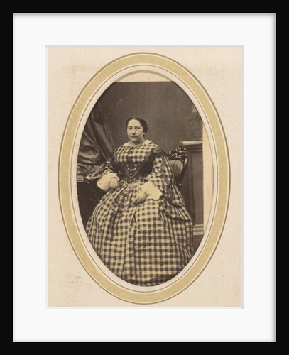 Portrait of a woman in a plaid dress by N. Hense