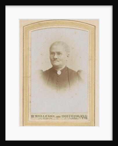 Portrait of a woman with a brooch and a pair of glasses by Heinrich Wilhelm Wollrabe