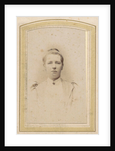 Portrait of a woman with her hair up and a brooch by E. v.d. Kerkhoff