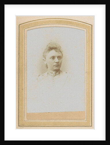 Portrait of a woman with a high-necked blouse with pin and a forelock by Anonymous