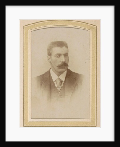 Portrait of a man with a mustache, a jacket and a tie by Carel Gustaaf Hisgen