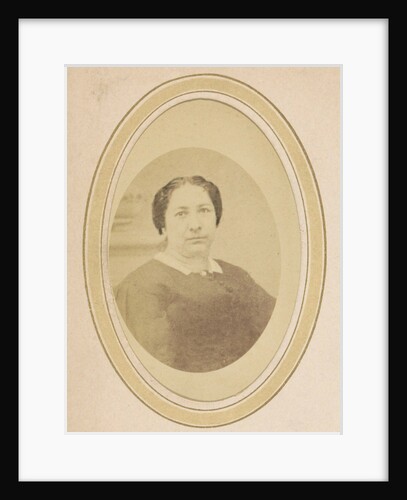 Portrait of a woman with upswept hair and a white collar by Johan Hendrik Hoffmeister