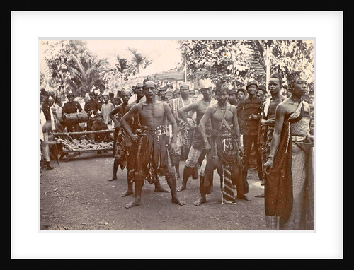 Festive dressed Indian men with gamelan in Ambon, Indonesia by Anonymous