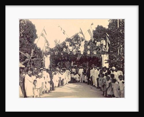 Audience at a decorated gate in Ambon, Indonesia by Anonymous