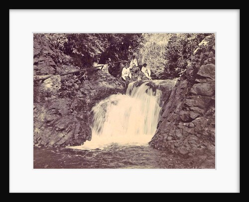 Indian men at a waterfall at Batu Gantong in Ambon by Anonymous