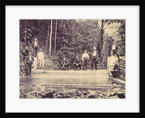 Men, basin, dam, water by Anonymous