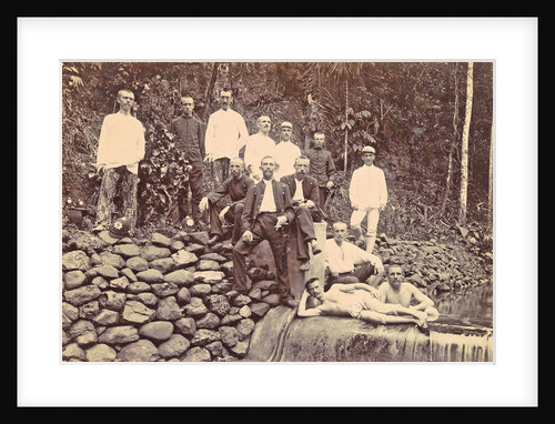 Men at a dam of the water in Ambon, Indonesia by Anonymous