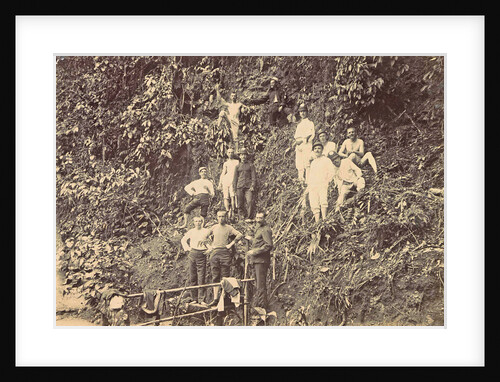 Men at a dam of the water in Ambon, Indonesia by Anonymous