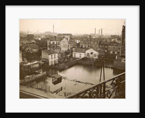 Flooded suburb of Paris seen from a window, 1910, France by Anonymous
