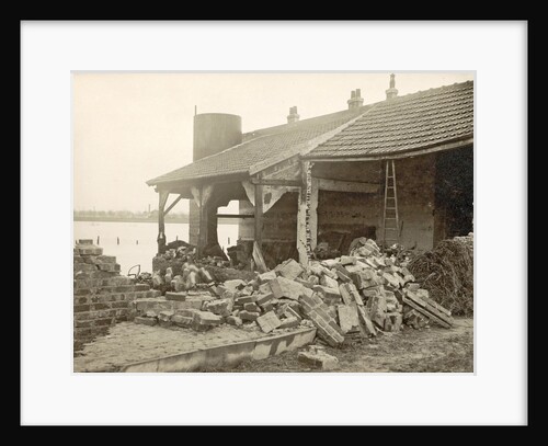 Destroyed building in a flooded suburb of Paris by France