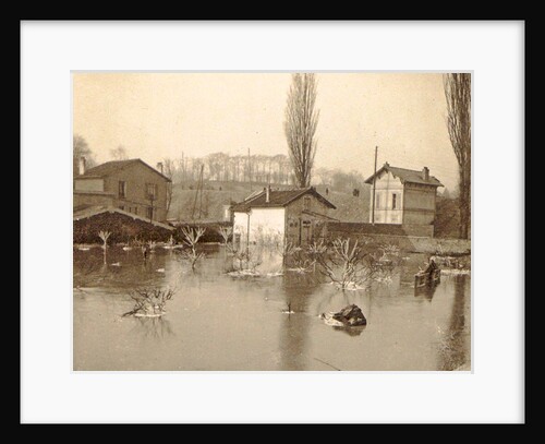 Houses on a flooded area in a suburb of Paris by France