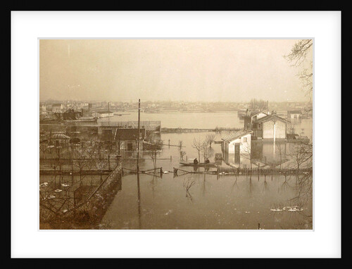 Panoramic view of a flooded suburb of Paris by France