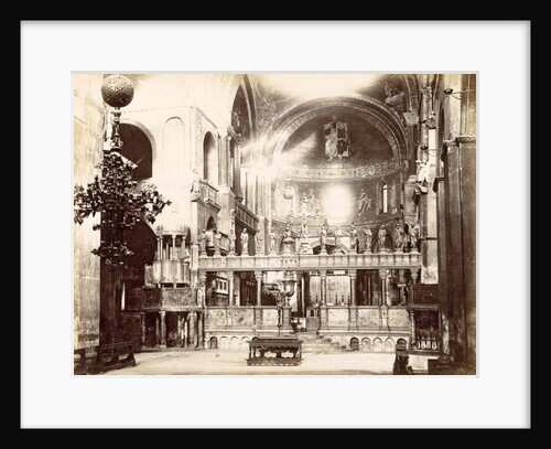 Choir, Byzantine cross, altar and altar of the Basilica of San Marco in Venice by Carlo Ponti