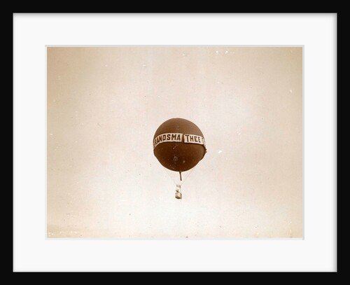 air balloon advertising for 'Tea E Brandsma floating in the air by Anonymous