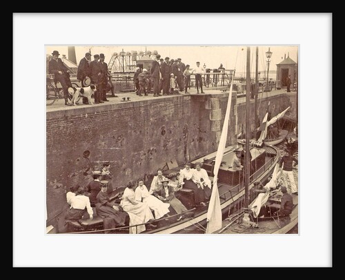 Onlookers view the locking of the Hollandia boat Oranjesluizen Amsterdam by Anonymous