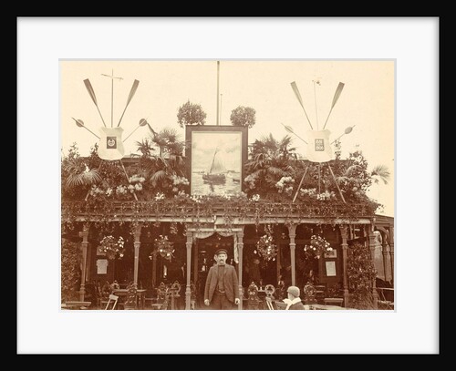 Adorned boathouse Rowing and sailing club De Amstel at the celebration of the 25th anniversary of the Amsteldijk by Anonymous