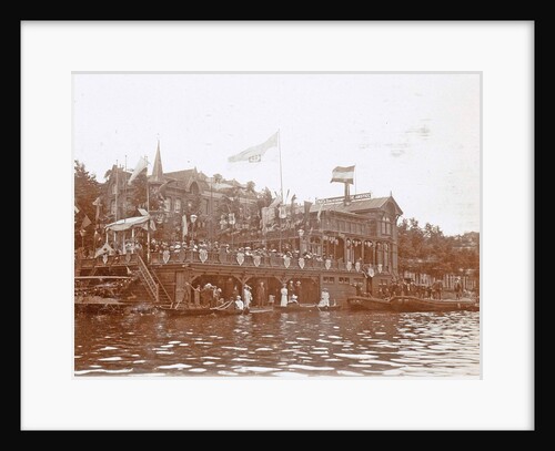 Adorned boathouse Rowing and sailing club De Amstel at the celebration of the 25th anniversary of the Amsteldijk by Anonymous