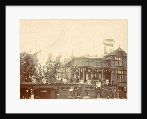 Adorned boathouse Rowing and sailing club De Amstel at the celebration of the 25th anniversary of the Amsteldijk by Anonymous