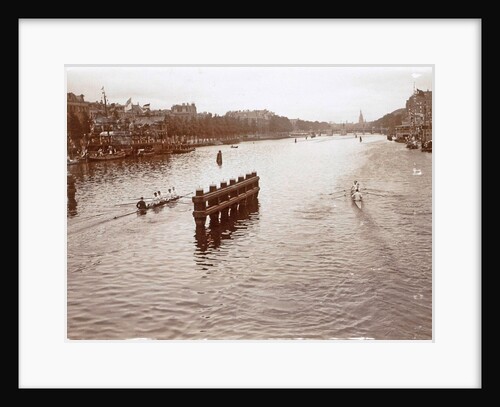 Rowers on the Amstel River, north of the New Amstel Bridge in Amsterdam by Anonymous
