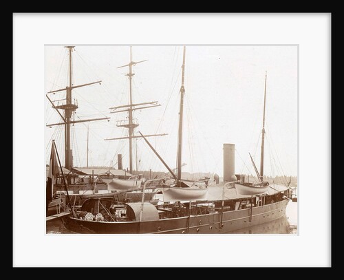 Ship in a harbor, probably in Amsterdam by Anonymous