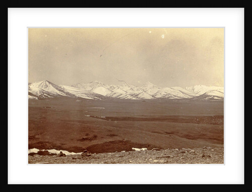 View of a plain and the snowy mountains of Chumlahari, Tibet by D.T. Dalton