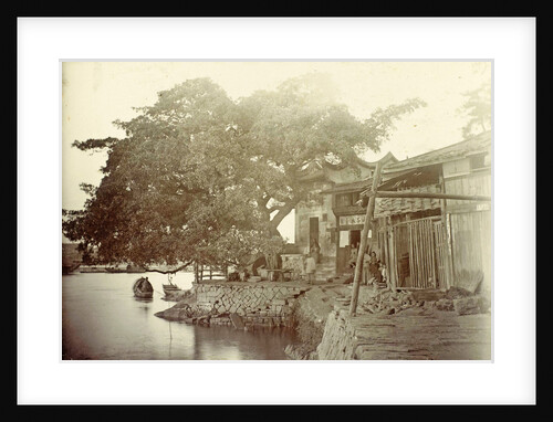 View of a house with a yard along the water, presumably in Fuzhou, Fujian province, China by Anonymous
