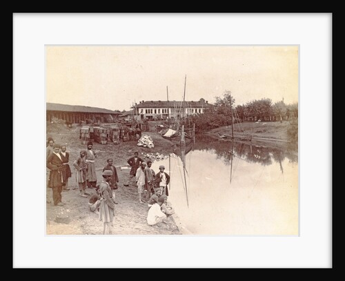 Men at a port on the Peri Bazaar in Persia Iran by Antoine Sevruguin