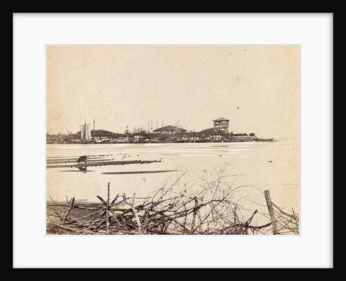 Bandar-e Anzali Seaport in Persia seen across the water by Antoine Sevruguin
