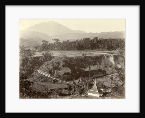 Panorama of a mountain landscape with rice fields in the Dutch East Indies by Anonymous
