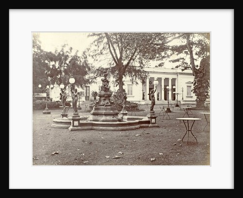 garden with a fountain at Concordia Society in Weltevreden, Jakarta Indonesia by Anonymous