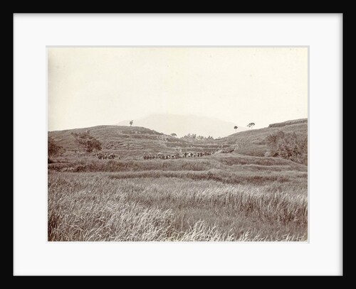 Soldiers and carriers in a mountain landscape in the Dutch East Indies by Anonymous