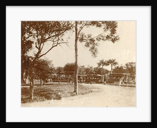 Waiting tram stop at the Hotel des Indes in Batavia, Indonesia by Anonymous