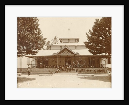 Children on the porch of a school building in the Dutch East Indies, Indonesia by Anonymous