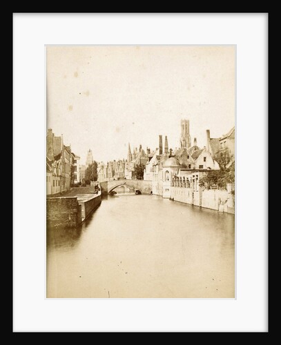 Houses along the water at the Groenerei and Steenhouwersdijk in Bruges Belgium by Victor Daveluy
