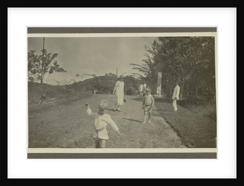 Woman with children and Indians on a lane by Anonymous
